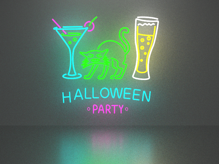 Second Life Marketplace Halloween party 21 neon sign Full Permission